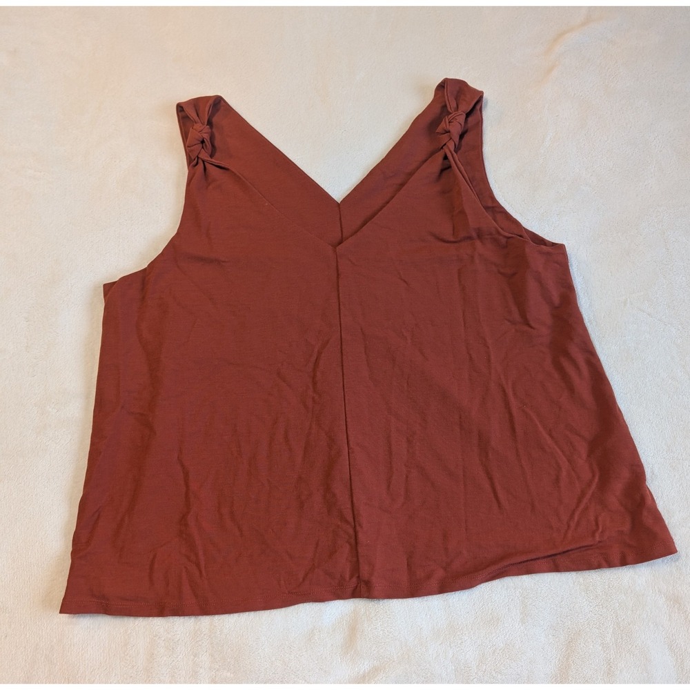 Bobeau Knot Strap‎ Tank Top V-Neck Sleeveless Casual Blouse XL